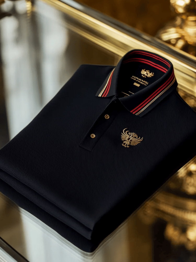 Men's Vintage Business Long Sleeve Polo Shirt