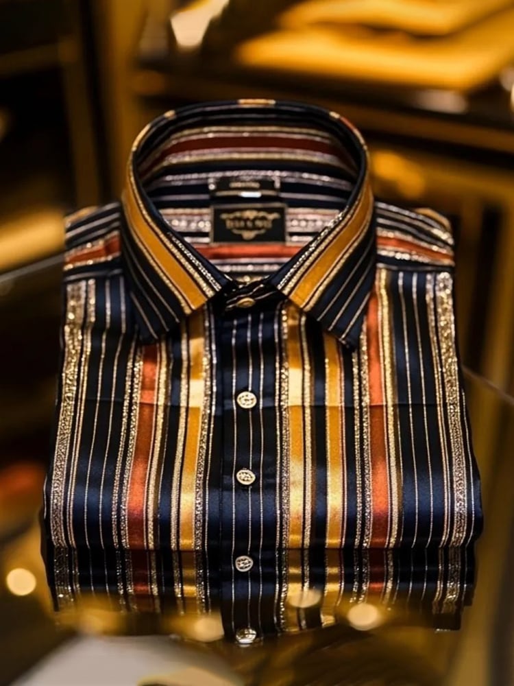 Men's Satin Luxe Long Sleeve Button Down Shirt