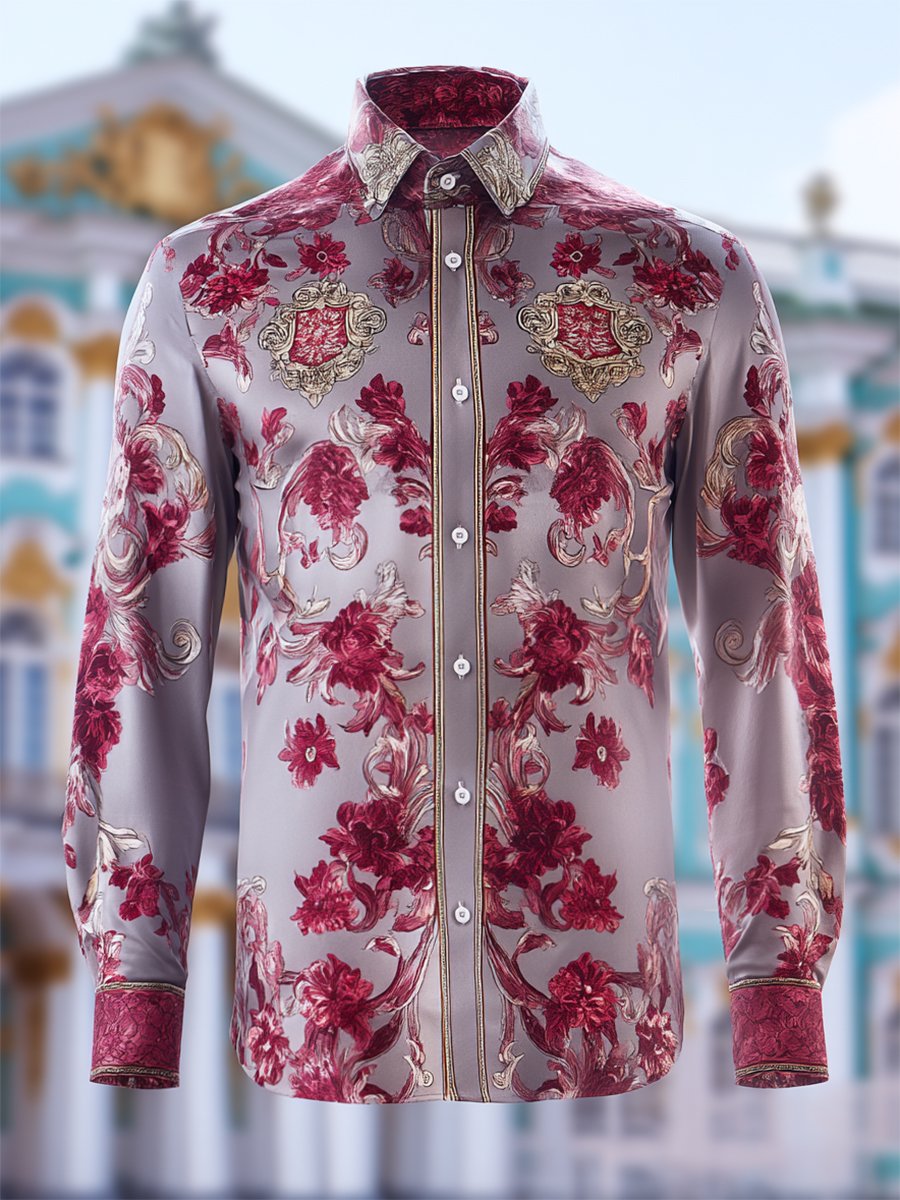 Men's Luxe Satin Long Sleeve Shirt