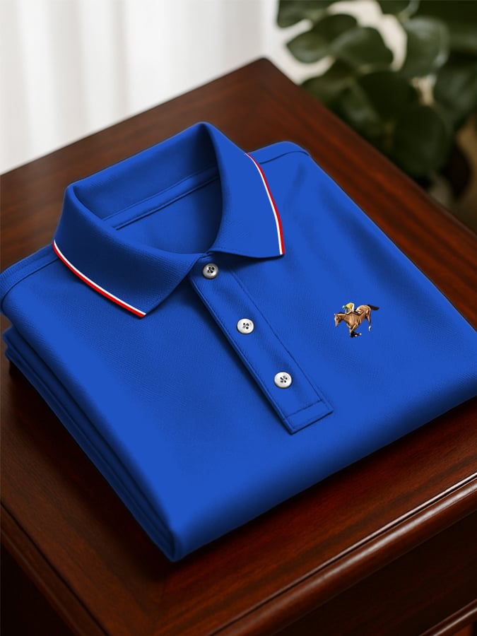 Men'S Simple Business Style Short Sleeve Polo Shirt
