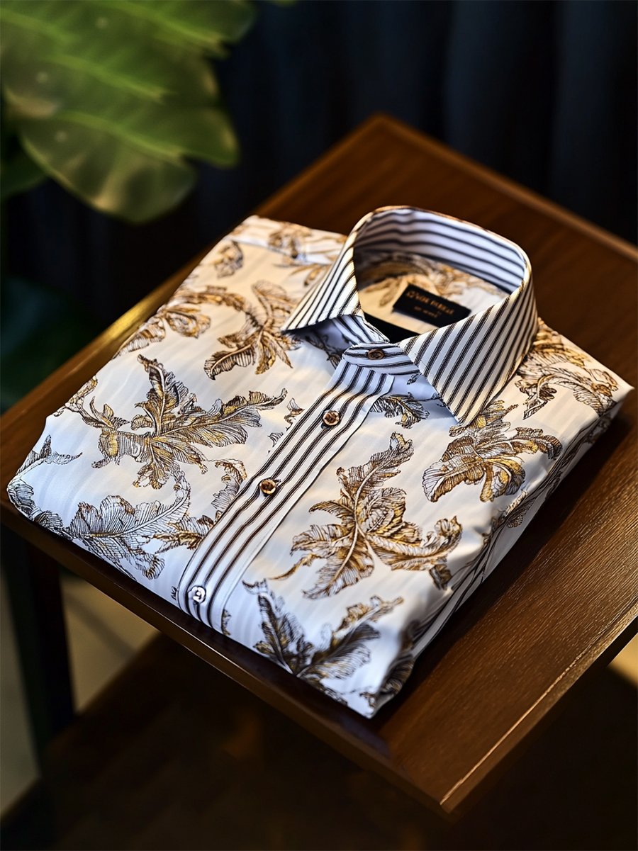 Men's Casual Festival Floral Print Long Sleeve Shirt