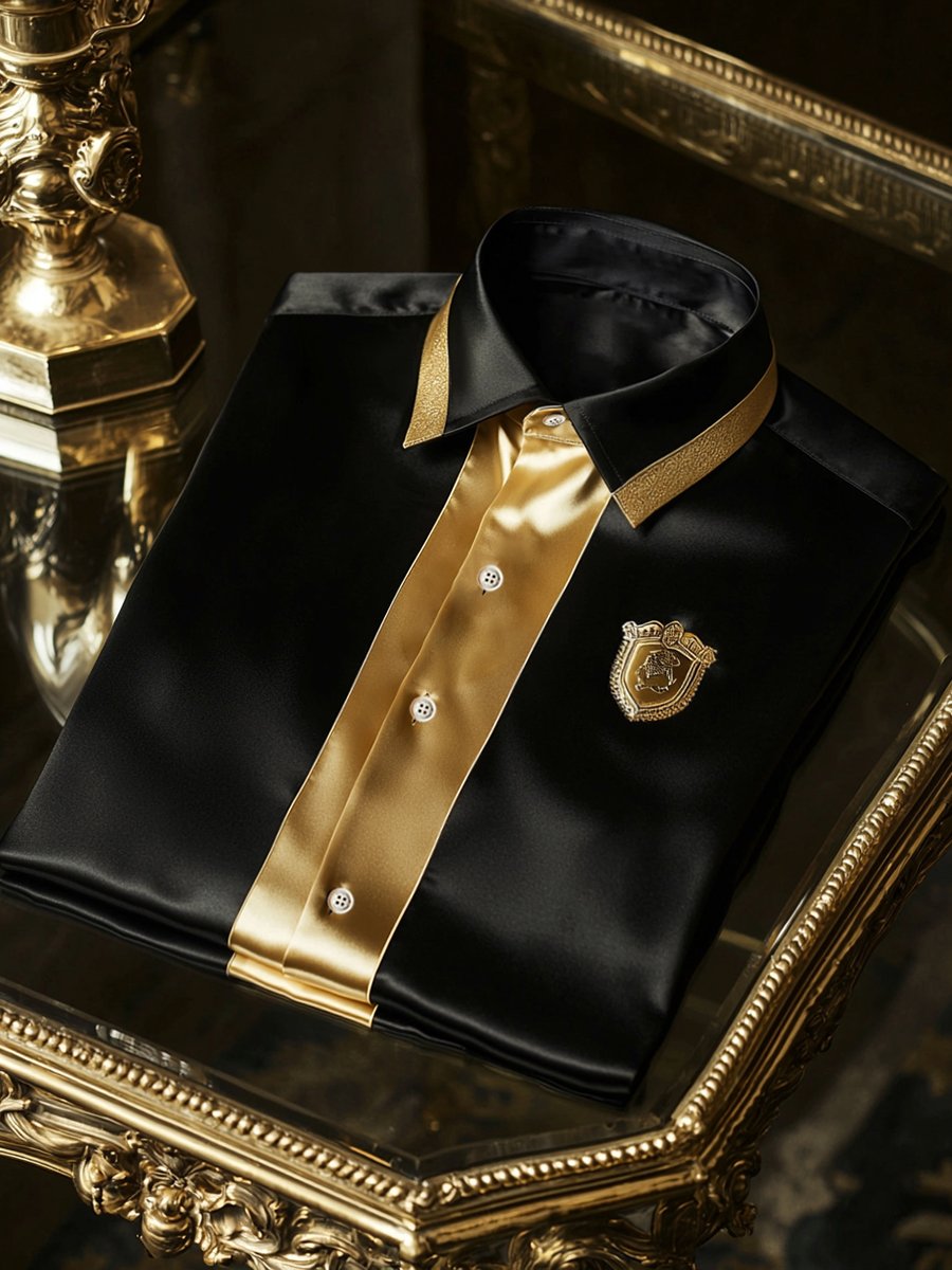 Men's Satin Luxury Business Long Sleeve Shirt