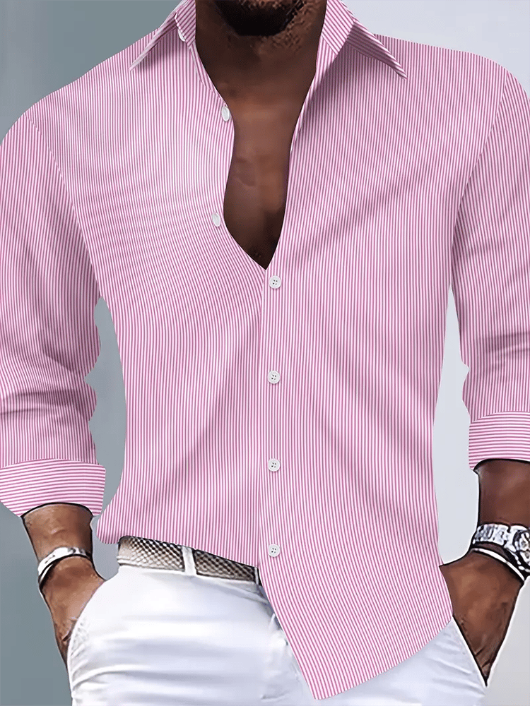 Men's Street Style Business Casual Printed Long Sleeve Shirt