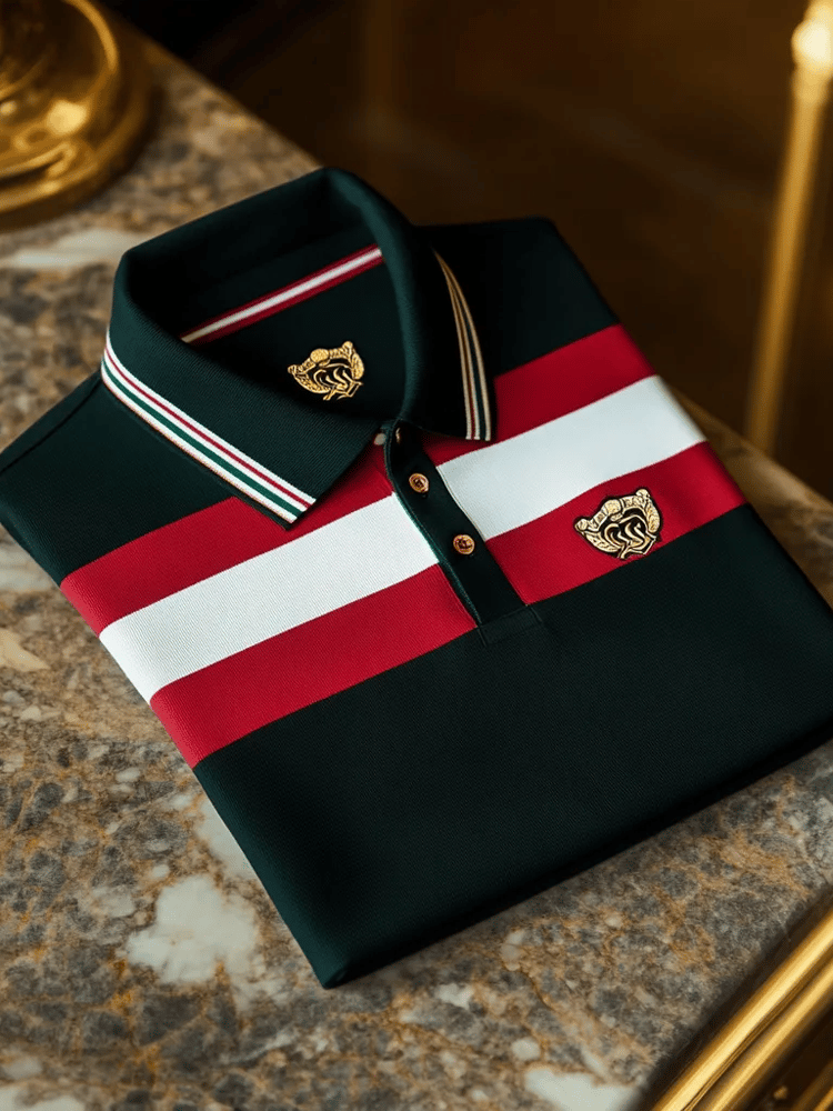 Men's Vintage Business Long Sleeve Polo Shirt