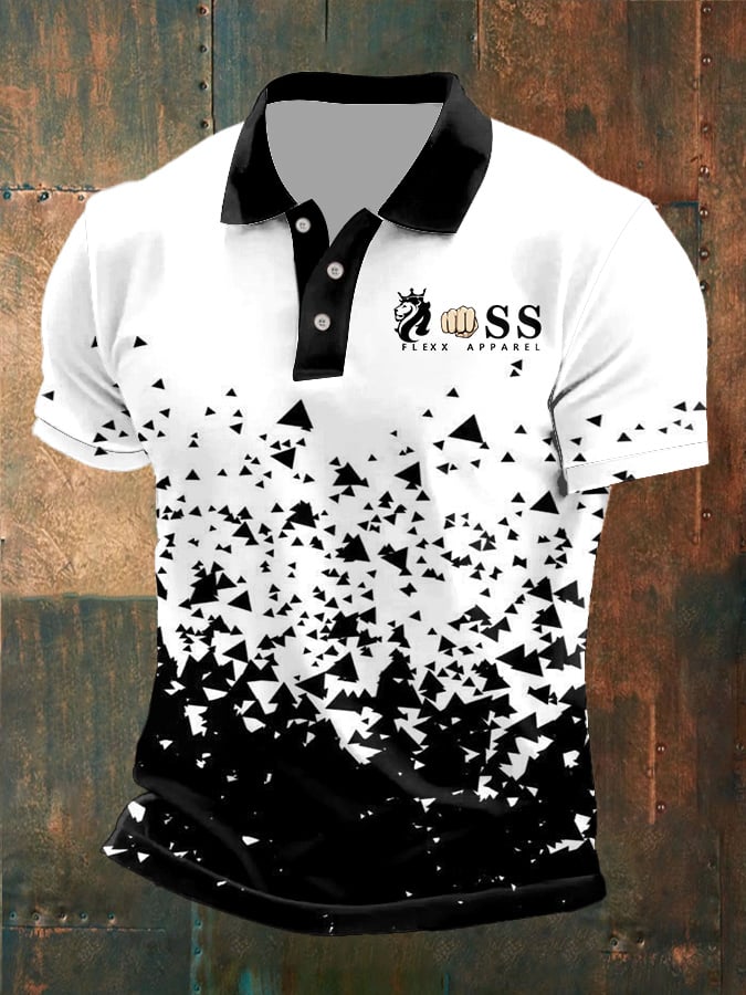 Men's Casual Retro Geometric Business Polo