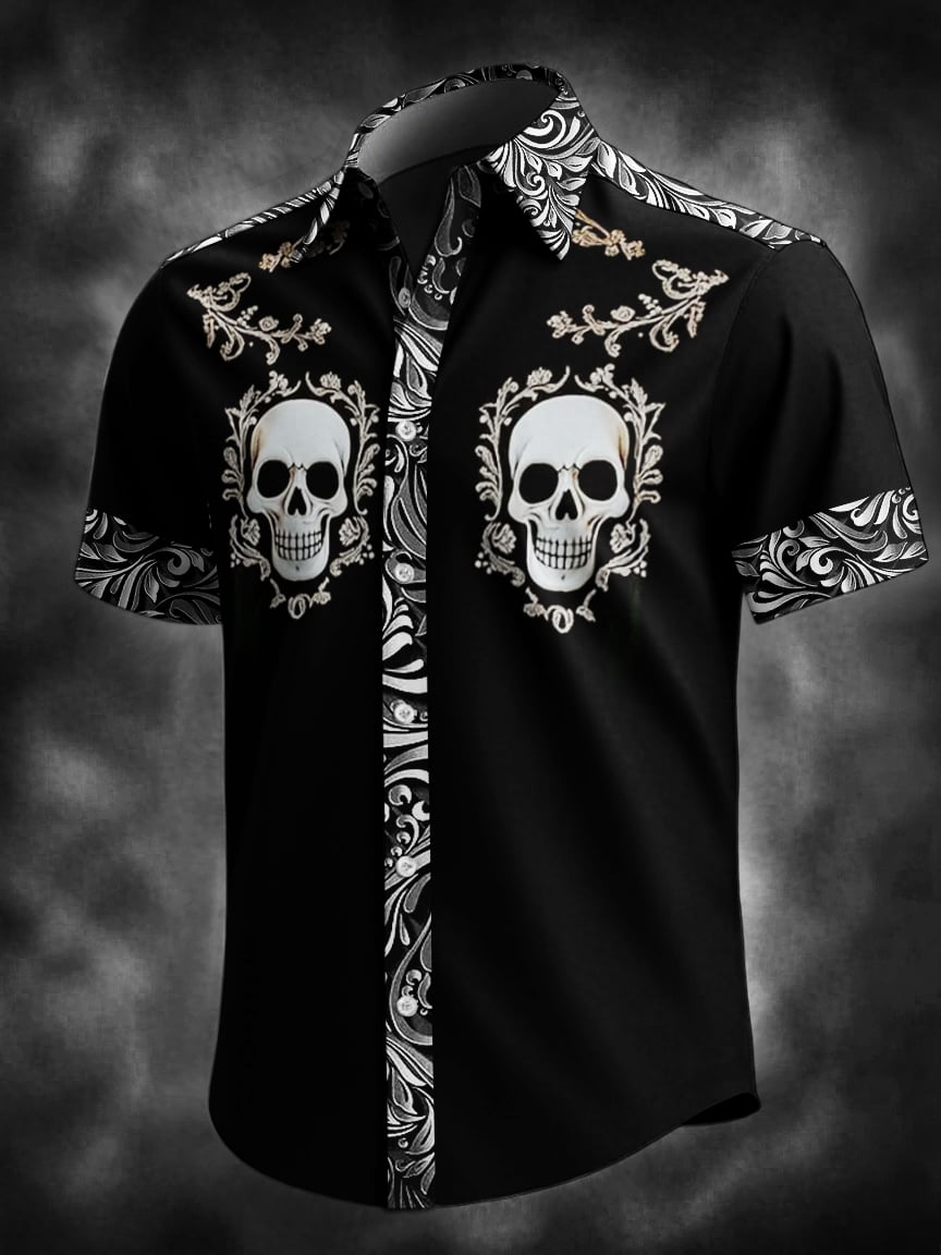 Men's Western Casual Denim Short Sleeve Shirt