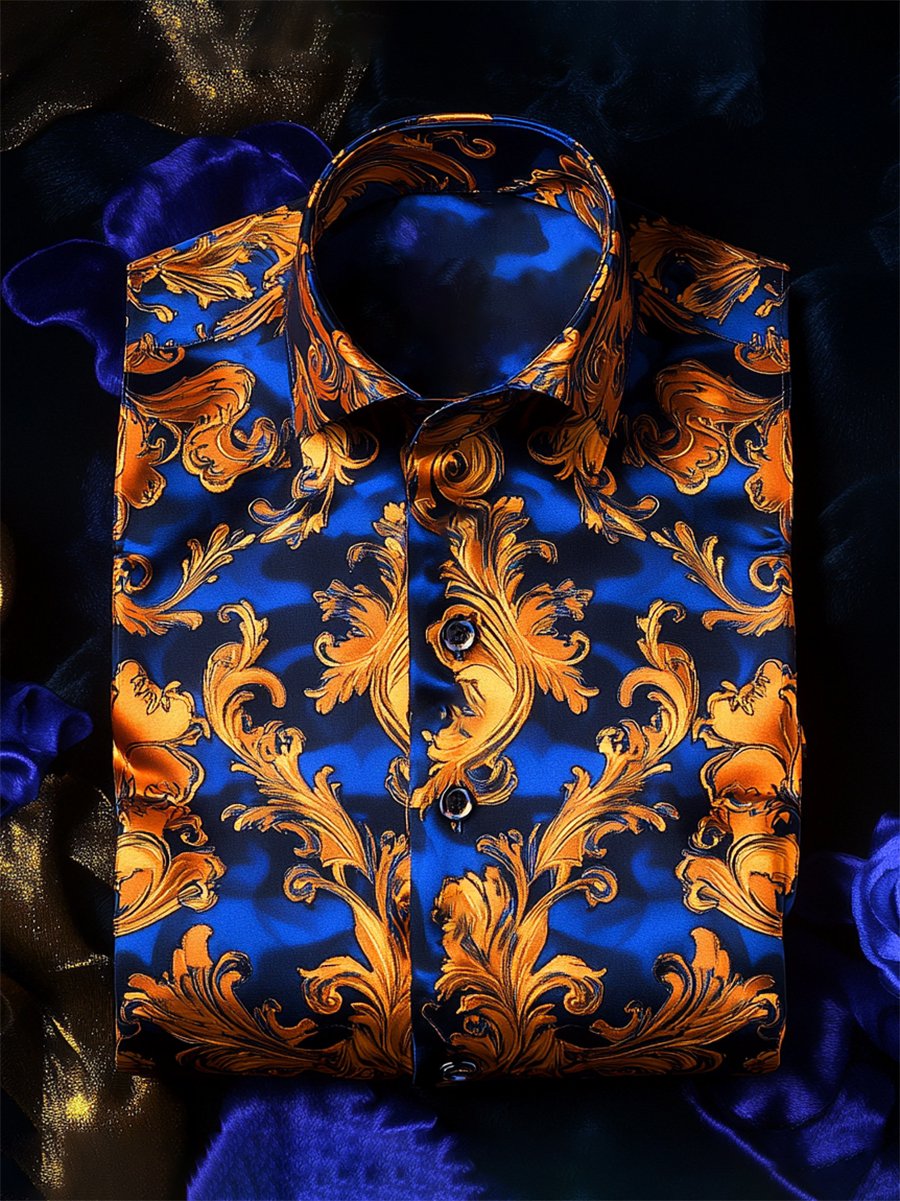 Men's Satin Luxe Long Sleeve Button Down Shirt