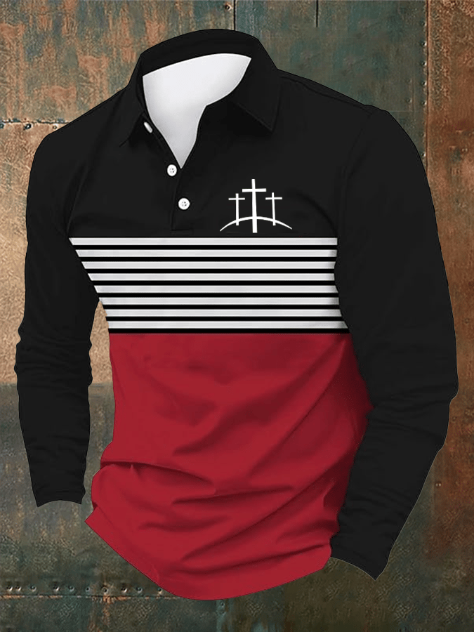 Men's Faith Printed Casual Polo Shirt