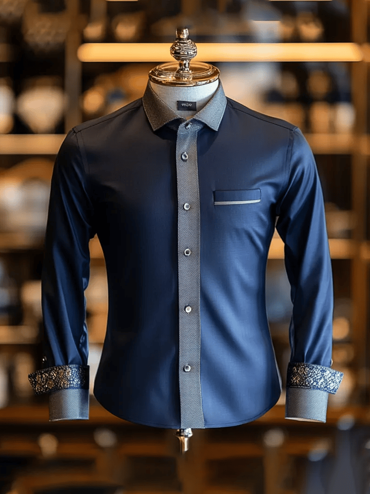 Men's Contrast Luxe Long Sleeve Shirt