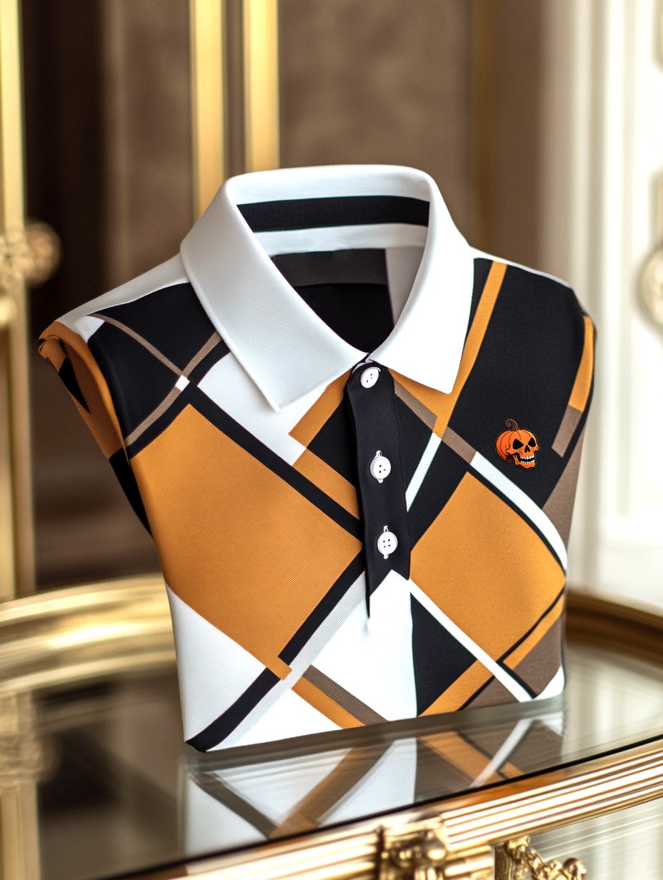 Men's Business Casual Artistic Button Short Sleeve Polo Shirt
