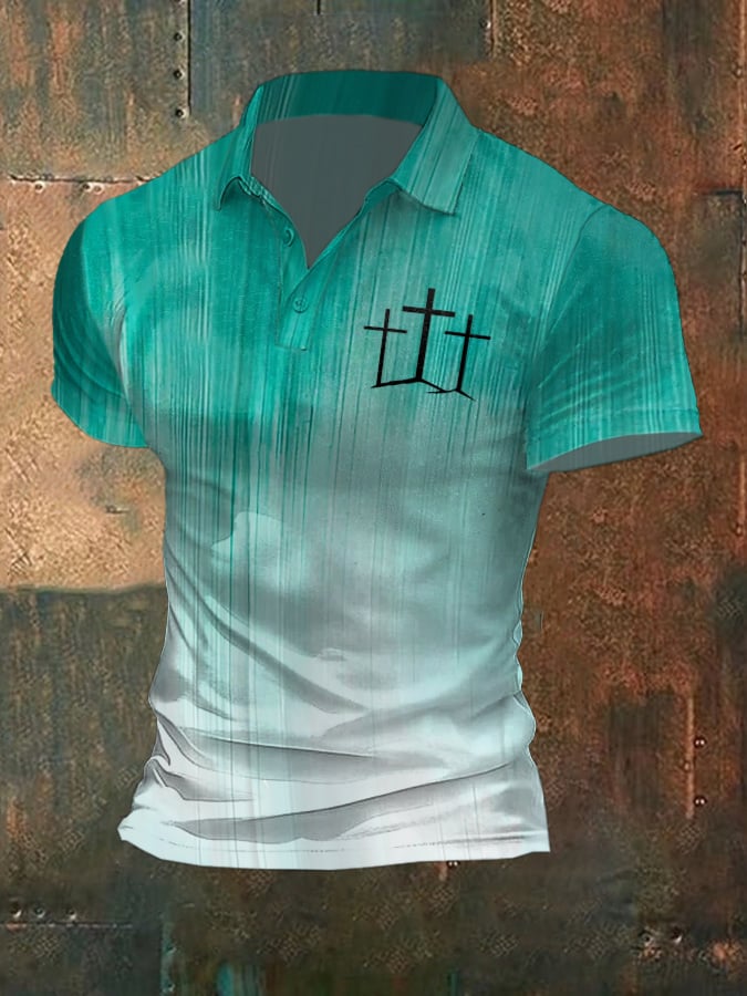 Men's Casual Contrast Color Faith Polo