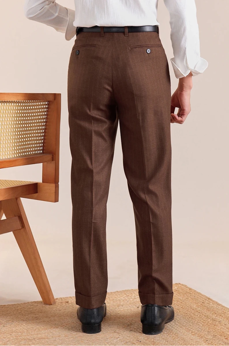 Italian office brown straight pants