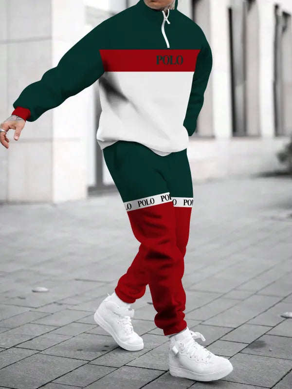 Relaxed Zipper Long Sleeve Two Piece Set