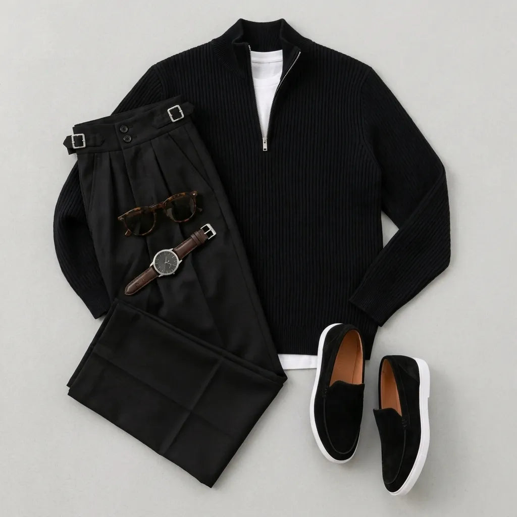 Men's Quarter-Zip Pullover & Pants Set