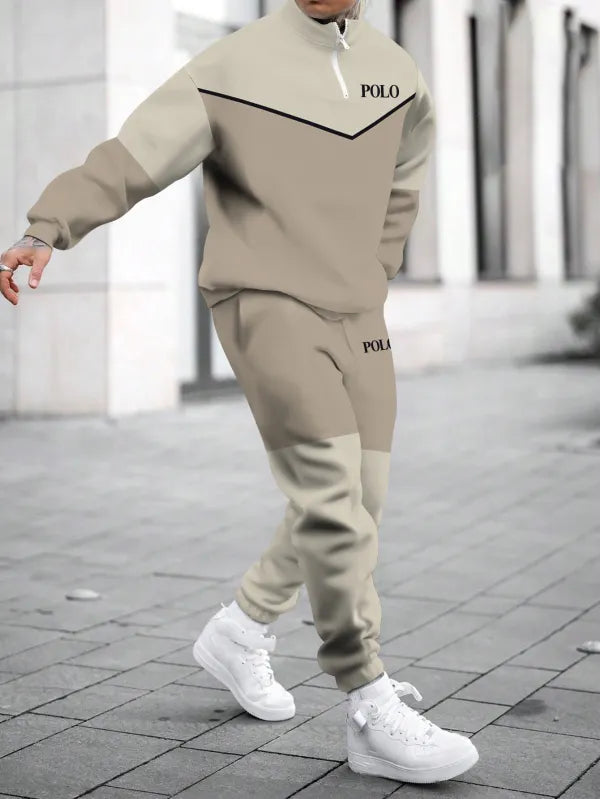 Relaxed Zipper Long Sleeve Two Piece Set