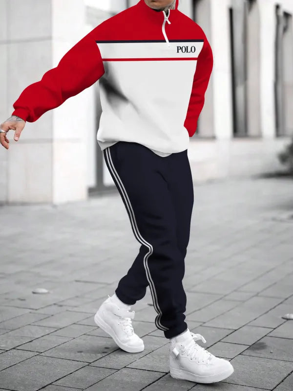 Relaxed Zipper Long Sleeve Two Piece Set