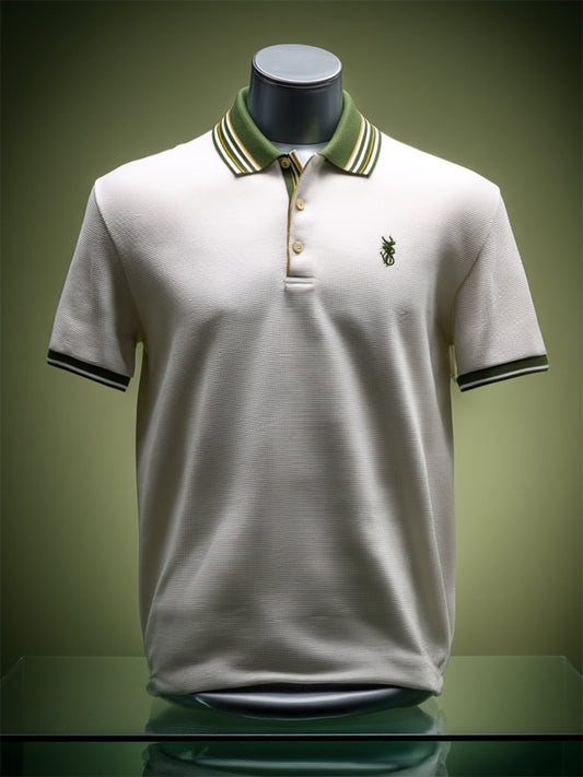 Men's Business Casual Button Short Sleeve Polo Shirt