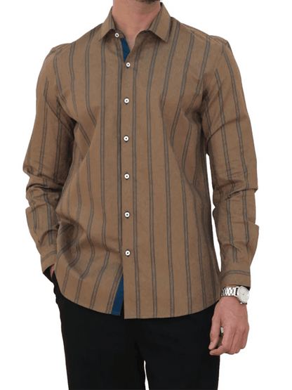 Men's Striped Business Casual Shirt