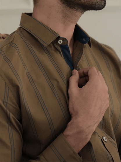 Men's Striped Business Casual Shirt