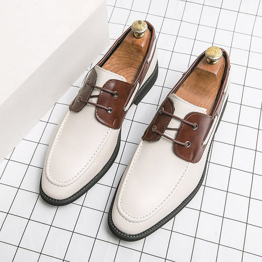 Trendy Business Casual Pointed Men'S Derby Faux Leather Shoes