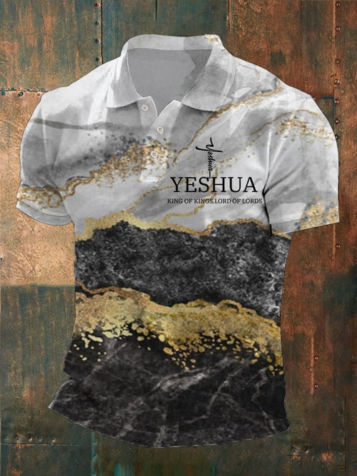 Men's  “Yeshua King OF Kings Lord Of Lords�?Print Polo Shirt