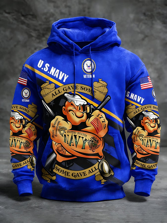 Men's winter patriotic hooded sweatshirt