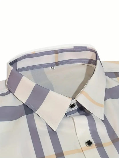 Men's Geometric Business Casual Shirt