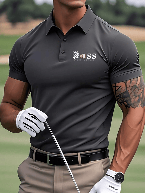 Men's Stylish Letter Print Casual Polo Shirt