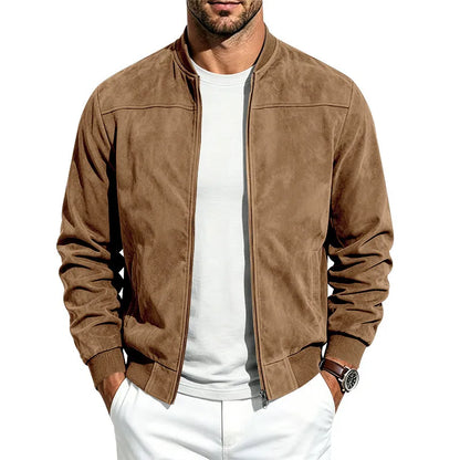 Men's Suede Long Sleeve Full-Zip Jacket