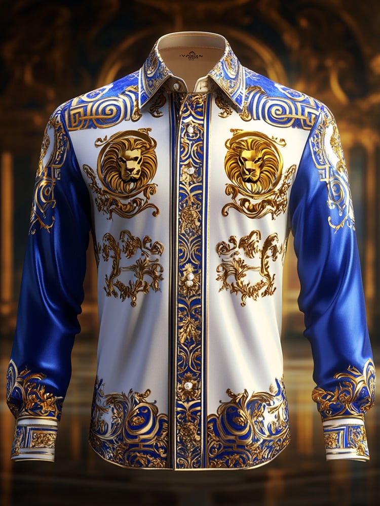 Men's Satin Luxe Long Sleeve Button Down Shirt
