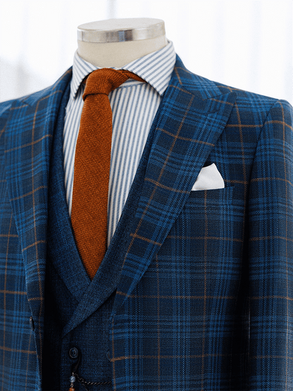 Men's Vintage Single-Breasted Plaid Gentleman's Business Suit Jacket