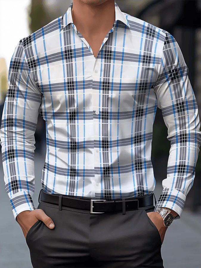 Men's Plaid Business Casual Shirt