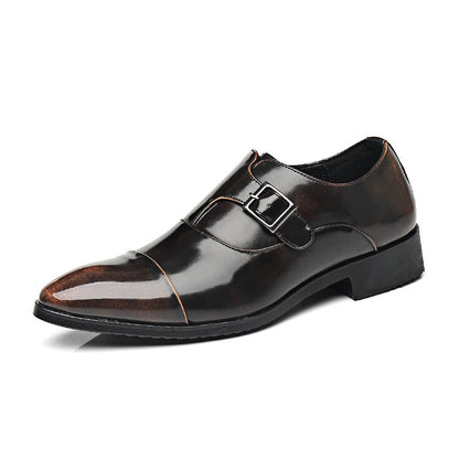 Black Pointed Toe European And American British Style Business Men'S Shoes