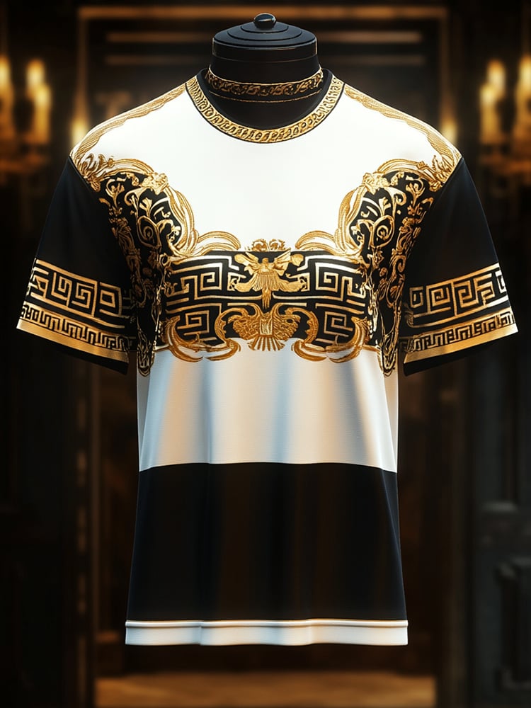 Men's Business Print Short Sleeve T-Shirt