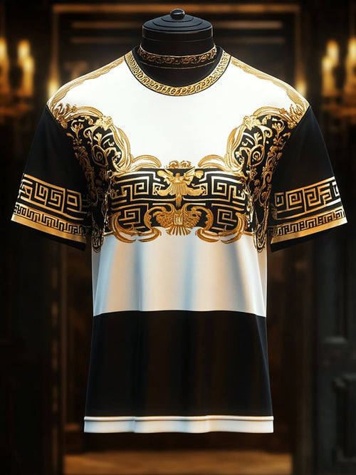 Men's Business Print Short Sleeve T-Shirt