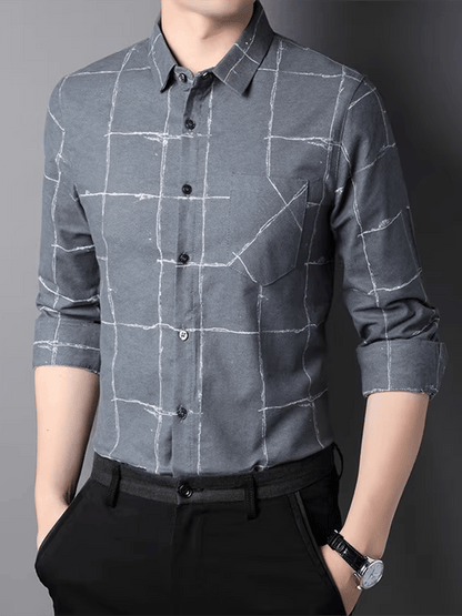 Men's Plaid Business Casual Shirt