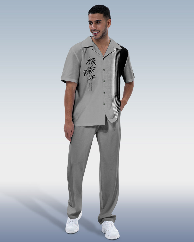 Rianmond Men's Coco Print Short Sleeve Walking Suit 230
