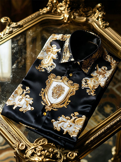 Men's Luxe Satin Long Sleeve Shirt
