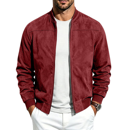 Men's Suede Long Sleeve Full-Zip Jacket