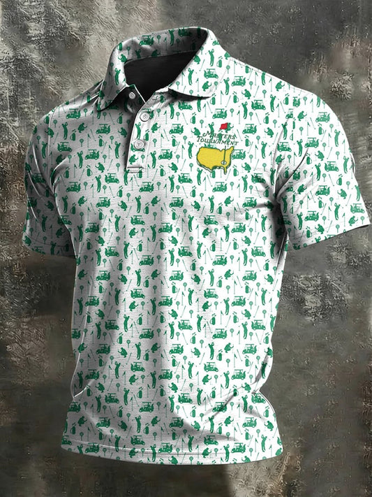 Men's Casual Golf-Print Polo Shirt