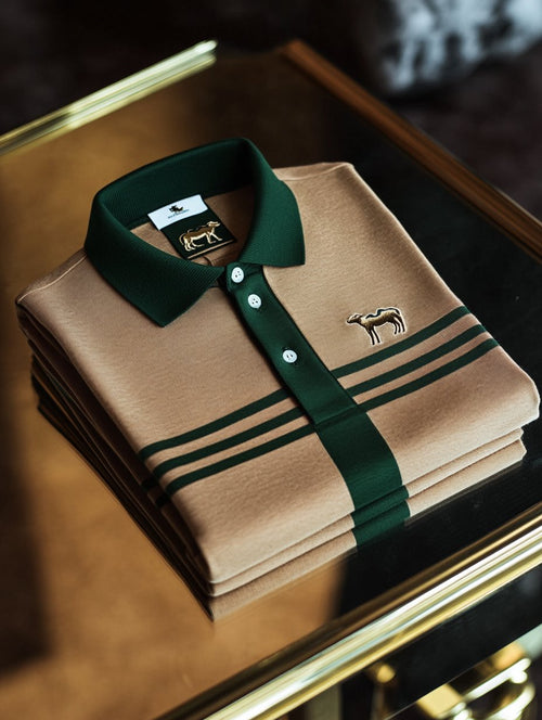 Men's Casual Business Button Long Sleeve Polo Shirt