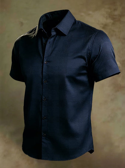 Men's Retro Bauhaus Geometric Short-Sleeve Shirt