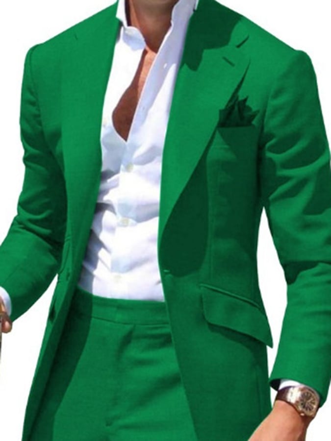 Men's Business Double Breasted Side Suit Two-Piece Suit