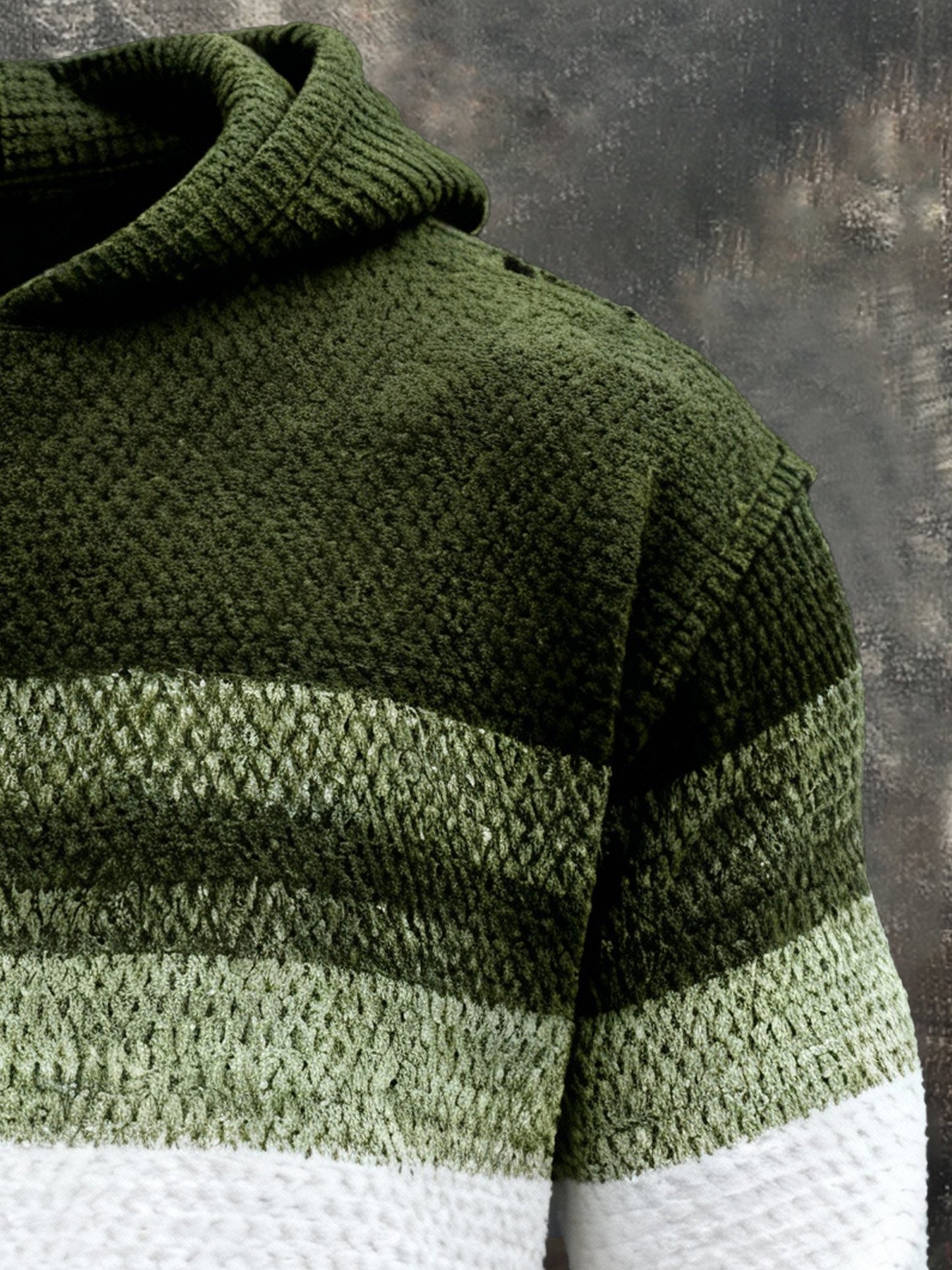 Men's Vintage Color-Block Printed Zip-Up Hoodie
