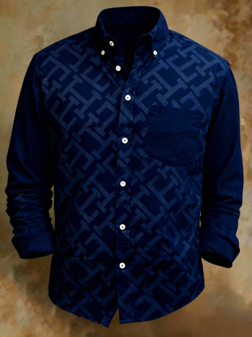 Men's Retro Pattern Print Shirt