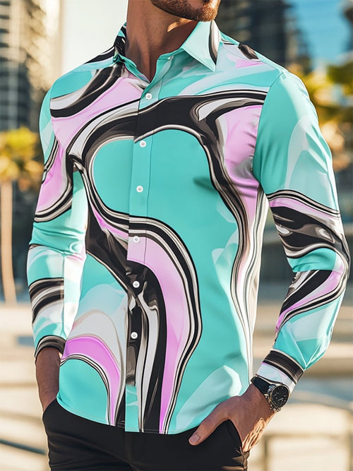 Men's Retro Casual Business Long Sleeve Shirt