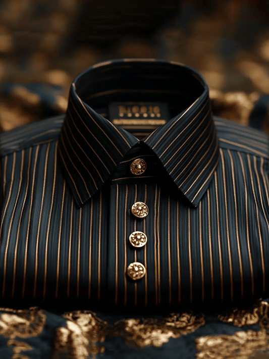 Men's Elegant Romantic Striped Long Sleeve Shirt