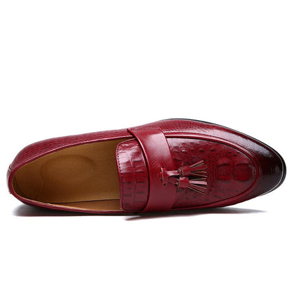 Business Casual Simple Fashion Tassel Men'S Leather Shoes