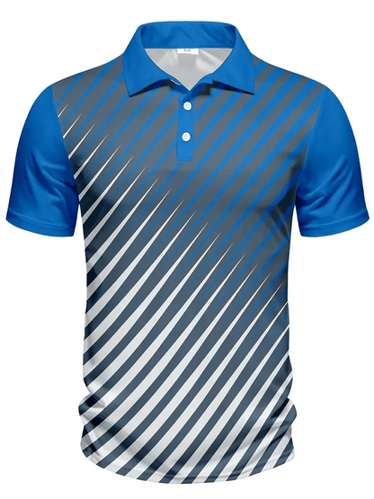 Men's Golf Casual Printed Casual Polo Shirt