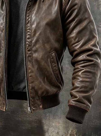 Men's Vintage Leather Outdoor Jacket